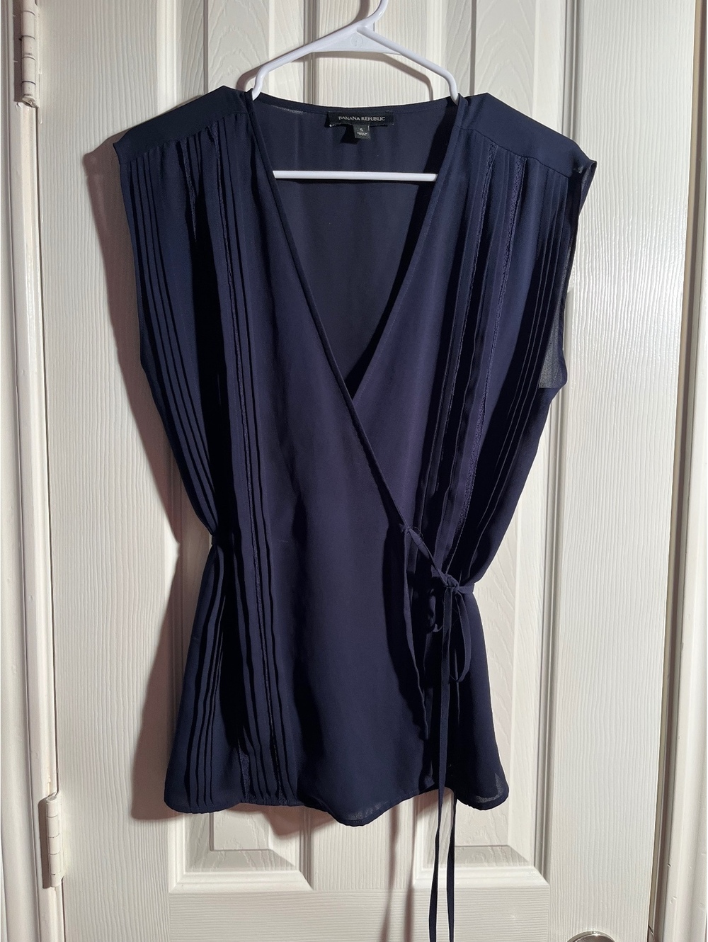 Navy small Banana Republic wrap around blouse